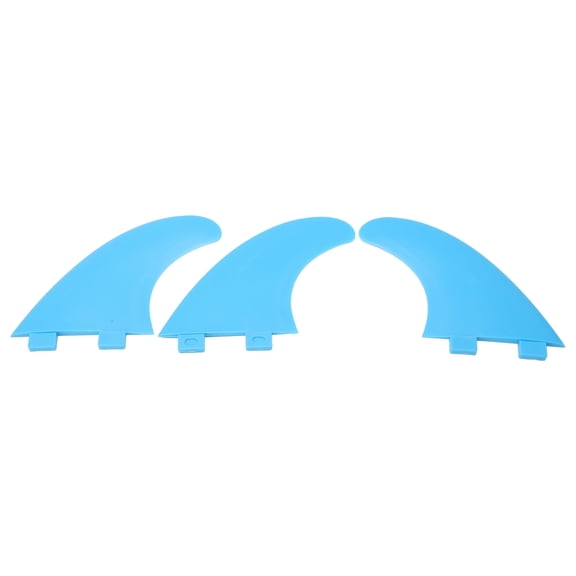 YAHHU 3Pcs Surfboard Fins Nylon Plastic Blue Thruster Fin Surfing Board Accessories For Long Board Wave Riding Water Sports Replacement Set (6.69 inches / 17 cm)