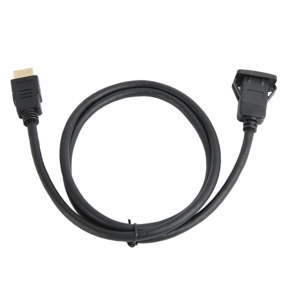 YAHHU 3ft / 91.4cm High Definition Multimedia Interface HDMI Extension Cable Dash Flush Panel Mount Extender for Car, Boat, Motorcycle, and Marine Audio Video Systems, Black Finish