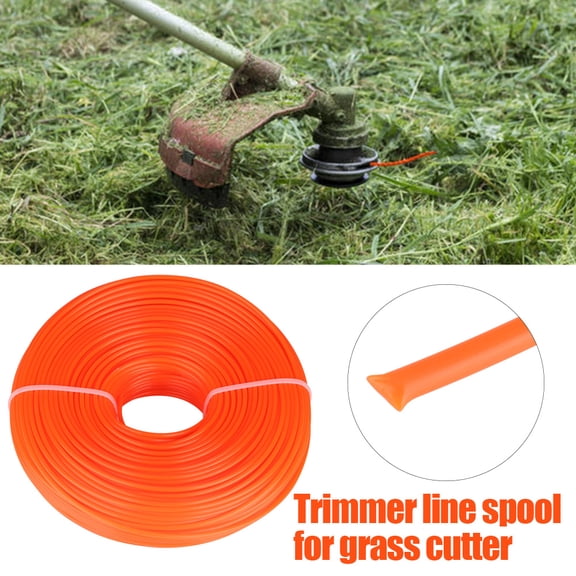 YAHHU 3mm Trimmer Line Nylon Cord 120m / 393ft Round String Wire Replacement Spool Orange Garden Tools