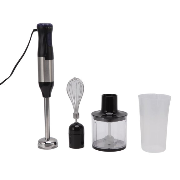 YAHHU 4 In 1 Multifunctional Hand Blender Stainless Steel Food Processor 700ml Mixing Cup 500ml Meat Grinding Bowl, 1000W 110V Immersion Blender, Silver