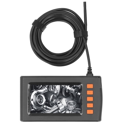 YAHHU 4.3 Inch HD Screen Handheld Endoscope 1080P Waterproof Inspection Camera with 5m Hard Wire 5.5mm Lens 6 LEDs Drain Pipe Car Repair Borescope