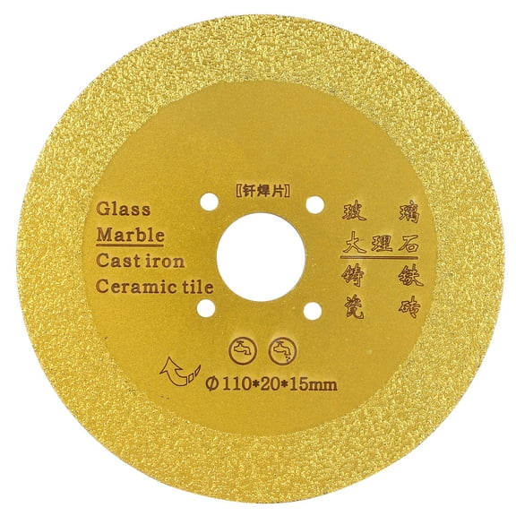 YAHHU 4.3 Inches Diamond Cutting Grinding Disc Brazed Saw Blade Wheel for Ceramic Glass Stones, 3-Pack Continuous Rim Blade for Professional and DIY Projects