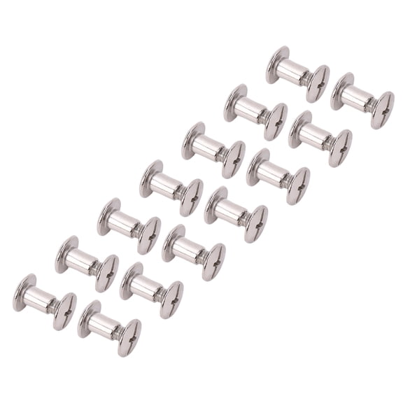 YAHHU 4.5x6x9mm 50 Set M3.5 Screw Rivets Flat Round Head Binding Rivets for PU Leather DIY Crafts Stainless Steel Alloy