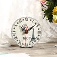thumbnail image 1 of YAHHU 4.7-inch Vintage Wooden Round Wall Clock (12 cm) for Home Office Decor, Quiet Non-Ticking Decorative Desk Clock, Battery Operated with Pattern #6, Rustic Retro Art Design, 1 of 1