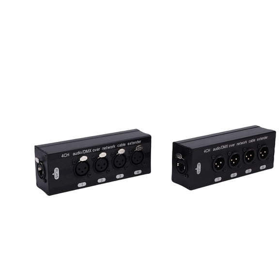 YAHHU 4 Channel Multi Network Cable Extender 3 Pin XLR Digital Multiplex AES-EBU to RJ45 Cat5 Cat6 Splitter Box Black (17.00 cm / 6.69 inches)