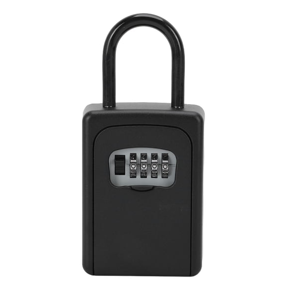 YAHHU 4 Digit Combination Lock Box Heavy-Duty Metal Shackle Password Container for Storing Keys Cards Hanging Or Wall Mounting Security Tool 7.3 in / 186 mm