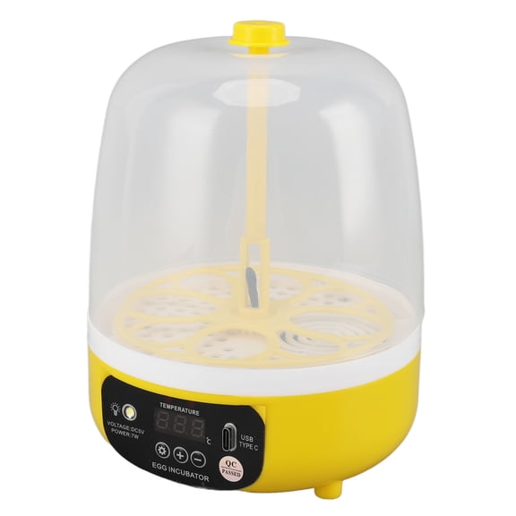 YAHHU 4 Eggs Poultry Incubator Mini Egg Hatcher Machine for Home and Child Enlightenment (13.7 cm / 5.4 inches) Temperature Humidity Control Energy Saving Automatic Egg Turning Equipment