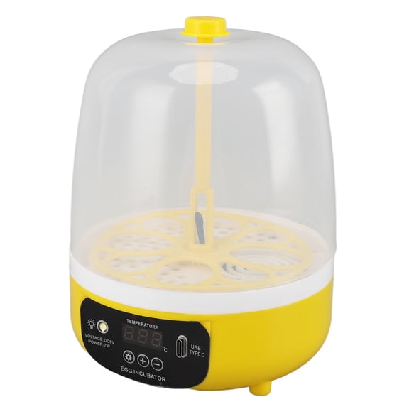 YAHHU 4 Eggs Poultry Incubator Mini Egg Hatcher Machine for Home and Child Enlightenment (13.7 cm / 5.4 inches) Temperature Humidity Control Energy Saving Manual Egg Turning Equipment Device