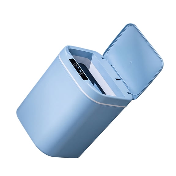 YAHHU 4 Gallon / 15 Liters Touch-Free Smart Sensor Garbage Can for Kitchen and Bathroom, Automatic Motion Detection Trash Bin with Quick Open Lid, Deep Blue