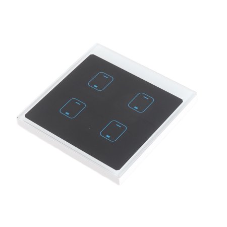 YAHHU 4 Gang Smart WiFi Touch Light Switch APP Remote Voice Control (90V-250V), Smart Wall Light Dimmers & Switches for Home Automation Systems, 10 inches / 25.4 cm Panel