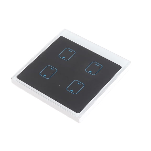 YAHHU 4 Gang Smart WiFi Touch Light Switch APP Remote Voice Control (90V-250V), Smart Wall Light Dimmers & Switches for Home Automation Systems, 10 inches / 25.4 cm Panel