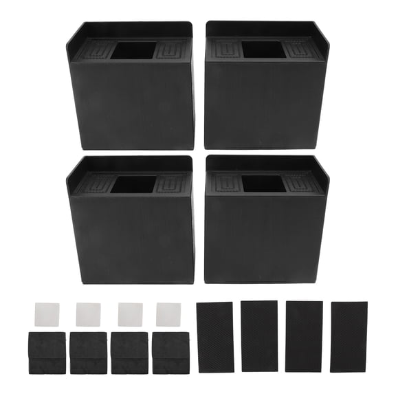 YAHHU 4 PCS 4in L Shaped Anti Vibration Pads Rectangular Non Slip Bed Risers and Furniture Foot Pads Heavy Duty Sofa Stabilizer Bases for Washing Machine and Couch, 4.7 inches / 12 cm