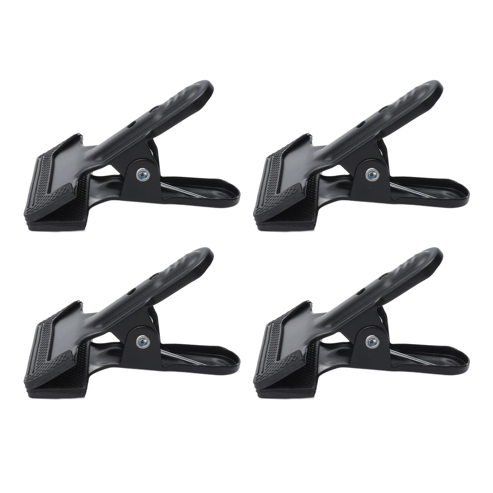 YAHHU 4‑Pack Heavy‑Duty Anti‑Slip Metal A‑Clip Spring Clamps – Wide Mouth, High‑Carbon Steel, Ideal for Woodworking, Photography, and Document Clamping