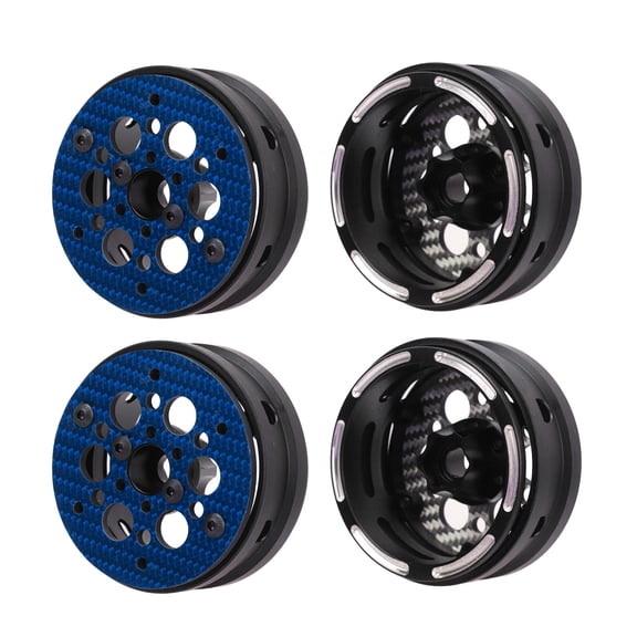 YAHHU 4 Pcs 1.9 Inch RC Car Wheel Rims Carbon Fiber Lightweight Wheels Rims for 1/10 Remote Control Vehicle Blue (2.32 inches / 58.9 cm)