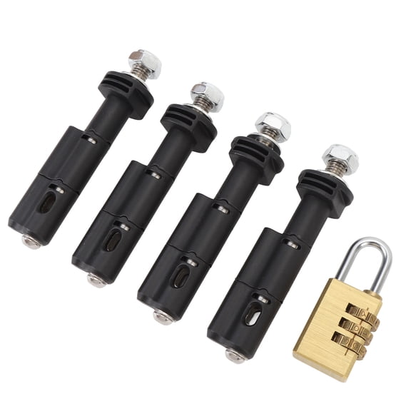 YAHHU 4 Pcs Traction Board Mount Pin Set with Password Lock Theftproof High Safety for MaxTrax MKII LITE and Mini Recovery Boards 17mm Black Automotive Racks Universal Fit Off-Road Accessories