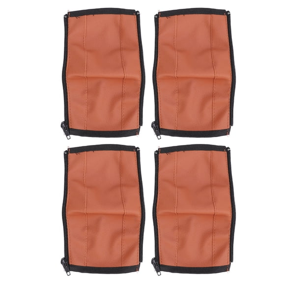 YAHHU 4-Piece Universal Stroller Handle Cover PU Leather Zippered Washable Armrest Sleeve Protector Baby Pram Replacement Accessories Brown (7.87 inches / 20 cm)