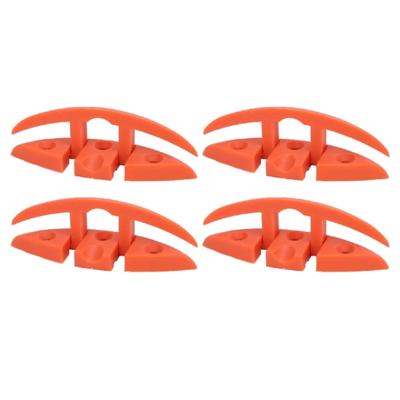 YAHHU 4 Sets 5 Inches (12.7 cm) Boat Folding Cleats Marine Grade Nylon Flip Up Dock Cleat Orange 3 Hole With Installation Screws Accessories