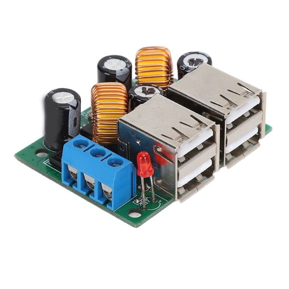 YAHHU 4 USB Port Power Converter Board Buck Power Supply Conversion Module DC 12V 24V 40V to 5V 5A High Efficiency PCB Step Down Transformer Electronics