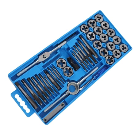 YAHHU 40-Piece Metric Tap and Die Set, Carbon Steel Hand Threading Tool Kit for Milling and Hardware Repairs (12.99 in / 33 cm)