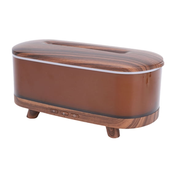 YAHHU 400ML Essential Oil Diffuser with LED Night Light, Remote Control Aromatherapy Humidifier (15.7 x 4.3 inches / 40 x 11 cm), Wood Grain Finish