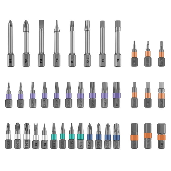 YAHHU 42 in 1 Magnetic Ratchet Screwdriver Set Precision Bit Toolkit for Household Bike Repair, Gray