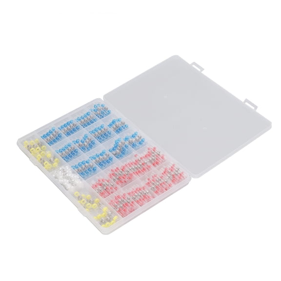 YAHHU 420Pcs Heat Shrink Butt Wire Connectors Set Translucent Waterproof Solder Butt Wiring Terminal Kit For Automotive Marine Electrical Repair Tools