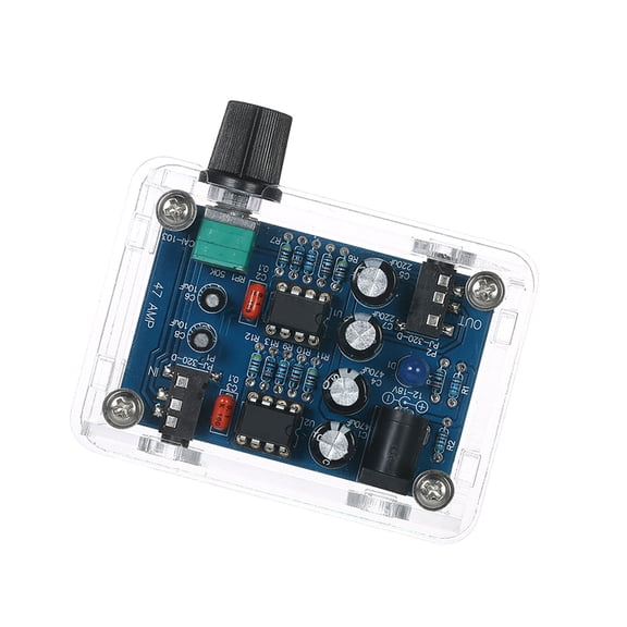 YAHHU 47 Amp DIY NE5532 Hi-Fi Headphone Amplifier Kit with Transparent Housing DC9V-18V Portable Audio Module Board 4.13 inches / 10.5 cm Electronics Components Set for Enthusiasts