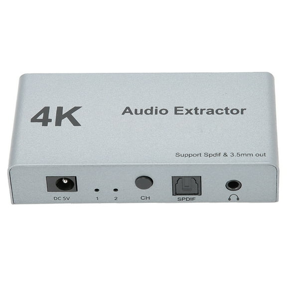 YAHHU 4K 30Hz HDMI Audio Extractor 2 In 1 Out Splitter Converter, Video Switcher with Optical SPDIF and 3.5mm Aux Jack Output, Supports HDCP 1.4 3D Desktop Home Theater Console Setup (3.5 in/9 cm)