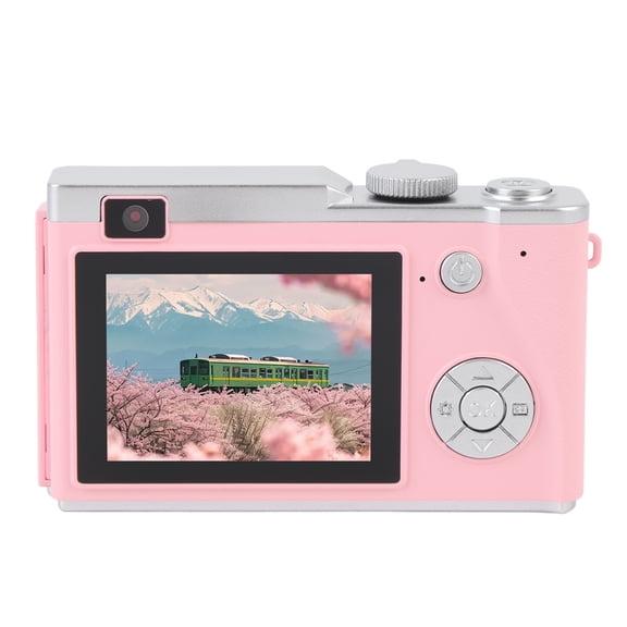 YAHHU 4K Digital Camera 64MP 2.4 inches / 6.1 cm IPS Screen 16X Digital Zoom Compact Vlogging Camera with Fill Light 64GB, Black