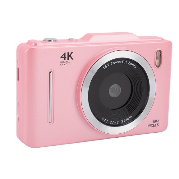 YAHHU 4K Digital Camera for Photography Autofocus 48MP HD CCD Vlogging Camera Retro Portable Travel Camera with 16X Digital Zoom 2.8 Inch Display Screen for Teens Beginners Students Adults, Pink