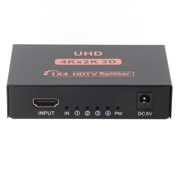 YAHHU 4K HD Multimedia Interface Splitter 1 in 4 Out Switcher Video Display Hub (3.9 in / 10 cm)