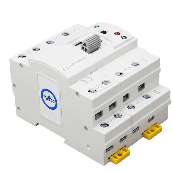 YAHHU 4P 63A Dual Power Automatic Transfer Switch Quick Response PC ATS Controller 110VAC Circuit Changeover Millisecond Switching Constant Power Supply