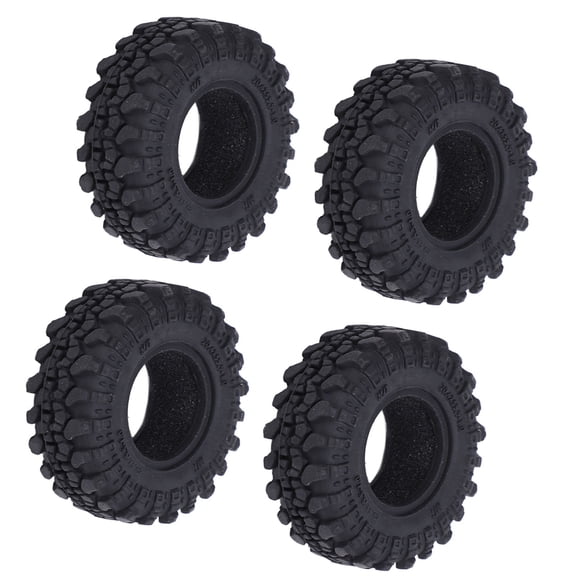 YAHHU 4PCS 1.0 Inch RC Tires Replacement Parts with Sponge Inner Liner, Rubber Boot Tread for 1/18 1/24 Crawler Car Axial SCX24 FMS FCX24 AX24 (1.0 inches / 2.54 cm)