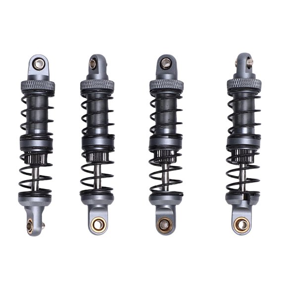 YAHHU 4PCS 70mm RC Shock Absorber Set Double Stage Spring Alloy RC Shock Damper Absorber Replacement Parts for 1/10 Scale RC Cars, Silver Color Upgrade Component (2.76 inches / 70 mm) Accessories