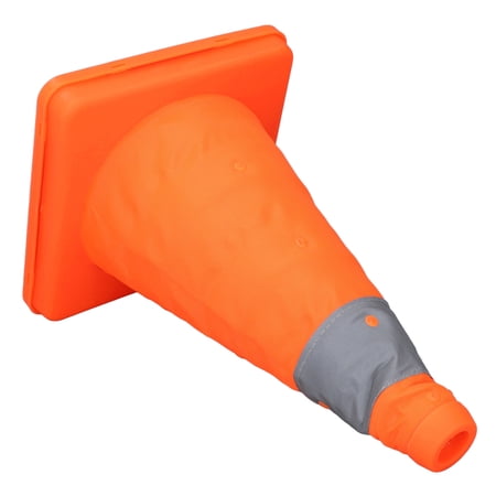 YAHHU 4PCS Construction Traffic Safety Cone 11.81 inches / 30 cm Foldable Multi Purpose Orange Pop Up Cone with Reflective Collars For Parking Lot and Driving Training