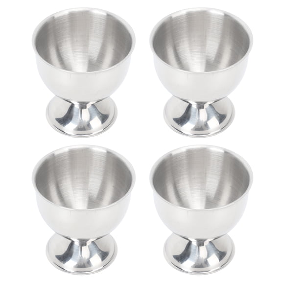 YAHHU 4PCS Egg Cup Set 40ml / 1.35 oz Stainless Steel High Temperature Resistant Sleek Surface Egg Holder and Versatile Shot Glass Set for Kitchen Dining