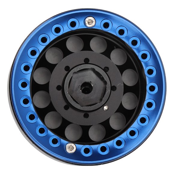 YAHHU 4Pcs 1.9in / 4.82cm Aluminium Beadlock Wheel Rims Hubs Upgrades for SCX10 1/10 RC Crawler Car Modification Parts, Heavy Duty Replacements (Black Blue)[cite: 1]