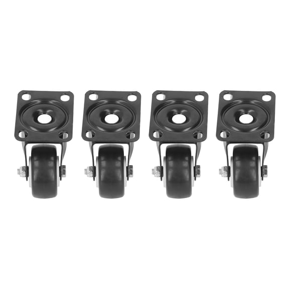 YAHHU 4Pcs 2 Inches / 5.08 cm Universal Swivel Caster Wheels Heavy Duty PVC Wear Resistant Base Plate Castor Set for Material Handling Equipment Hand Trucks Carts Workbench Industrial Use