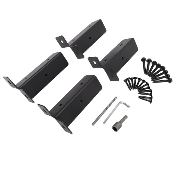 YAHHU 4Pcs Adjustable Deck Post Anchor Base Brackets Kit Heavy Duty Reversible Wood Fence for Pergola Railing Fit 1.5x1.5 2x2 2x4 4x4 Posts