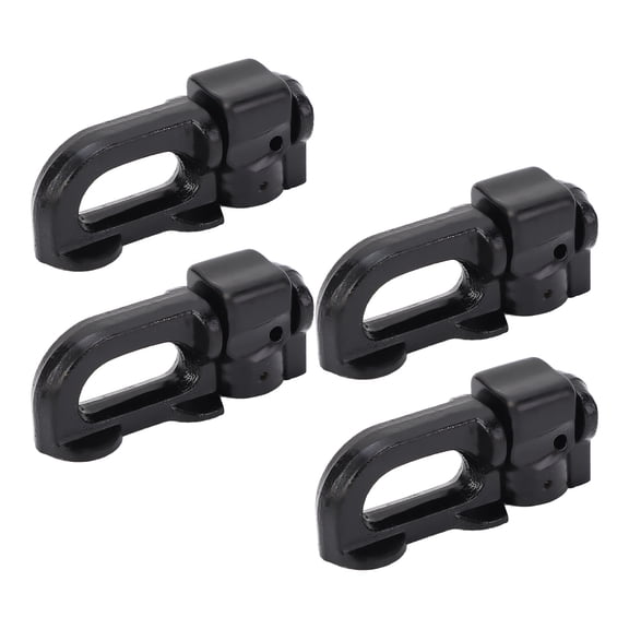 YAHHU 4Pcs L Track Double Stud Tie Down Fitting, Premium Carbon Steel Anchor Hooks for Truck Bed Trailer Cargo Control, Secure Pickup RV UTV ATV, Heavy Duty Lashing Accessories (Black)