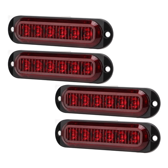 YAHHU 4Pcs LED Truck Side Marker Lights High Brightness 90LM IP65 Waterproof Clearance Emergency Flash Light 12-24V (Red)