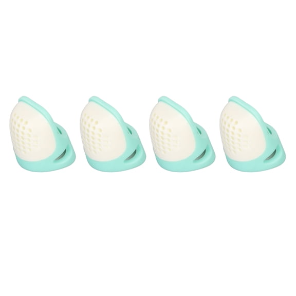 YAHHU 4Pcs Large Green White Silicone Sewing Thimbles Finger Shields Open Top Reusable (1.2 x 0.9 in / 3 x 2.3 cm)