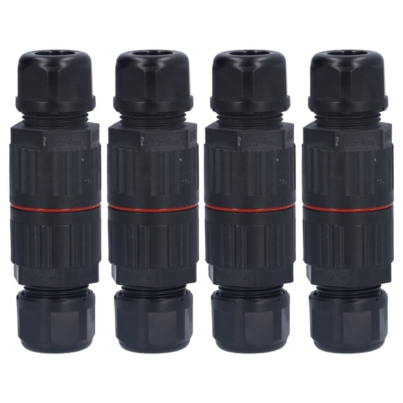 YAHHU 4Pcs Waterproof Junction Box Connector Straight Through External Cable Boxes for Outdoor 2 in 2 Out