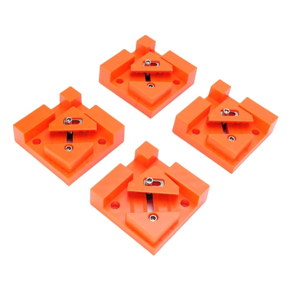 YAHHU 4Pcs Woodworking Box Clamps Squares, 90 Degree Right Angle Adjustable Stainless Steel Corner Clamping Tool, Orange (9.06 inches / 23 cm)