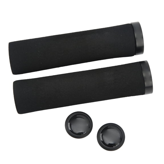 YAHHU 4pcs Bike Handlebar Grips Portable Anti Slip Safety Sponge Wrap PVC Waterproof Grip Handlebar Plug Aluminum Alloy Lock-On Mountain Bike Handle Grips 22.2mm 0.9in Black[cite: 1]