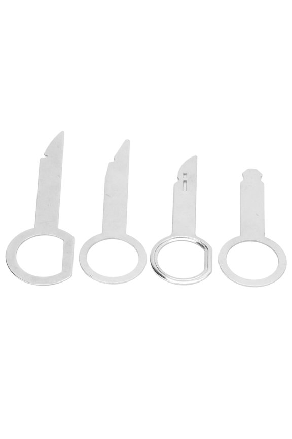 4pcs Car Radio Removal Key Tool Set Universal Stainless Steel CD Player Release Keys Tools Heavy Duty Radio Extraction Dashboard Tool Kit Replacement for Ford and Bora (9.00x3.00x1.00 inches)