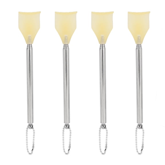 YAHHU 4pcs Extendable Back Scratcher Itch Relief Stainless Steel Back Scratcher with Long Handle (7.09 inches / 18.0 cm)