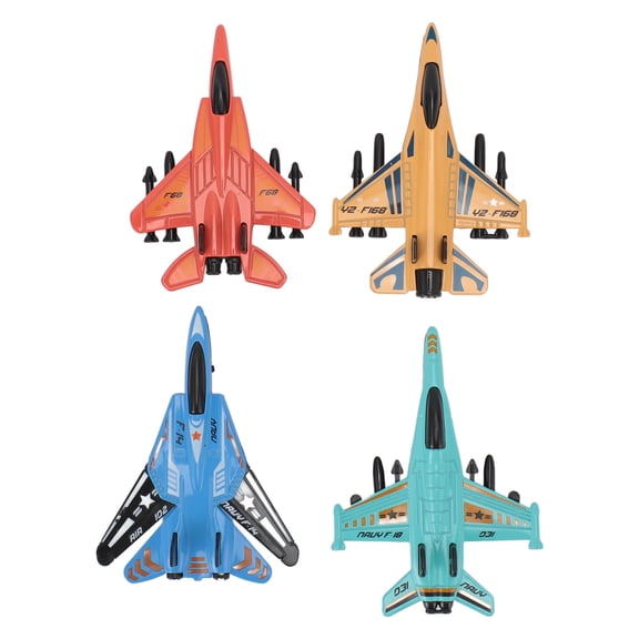 YAHHU 4pcs Fighter Jet Model Toy Pull Back Realistic Alloy Collectible Aircraft Model for Children Type 1 (3.9 inches / 10 cm)[cite: 1]