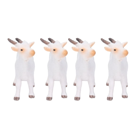 YAHHU 4pcs Goat Figurines Set Realistic Farm Animals Simulated Goat Model Toy Figure Playset Educational Birthday Gift Decoration for Children 4 Pieces
