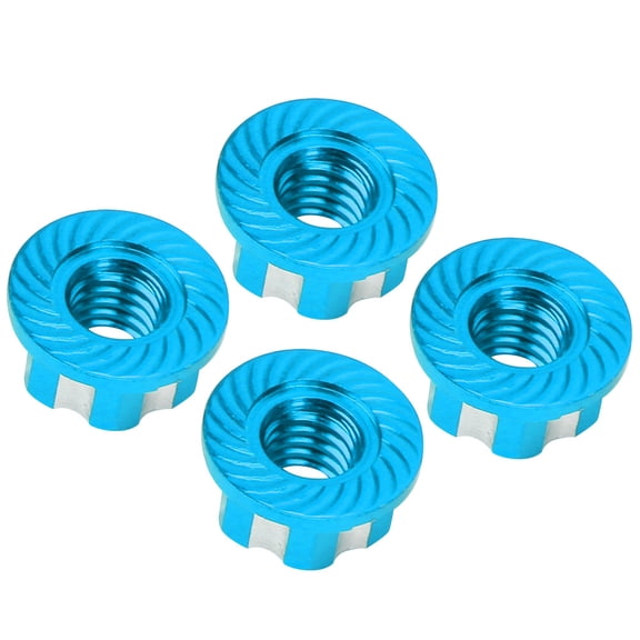 YAHHU 4pcs M4 Carving Hexagonal Nuts Aluminum Alloy Precision Fit for HSP Sakura D3 D4 1/10 Scale RC Car Blue Upgraded Modification Toy Replacement Parts & Accessories for Hobbyists